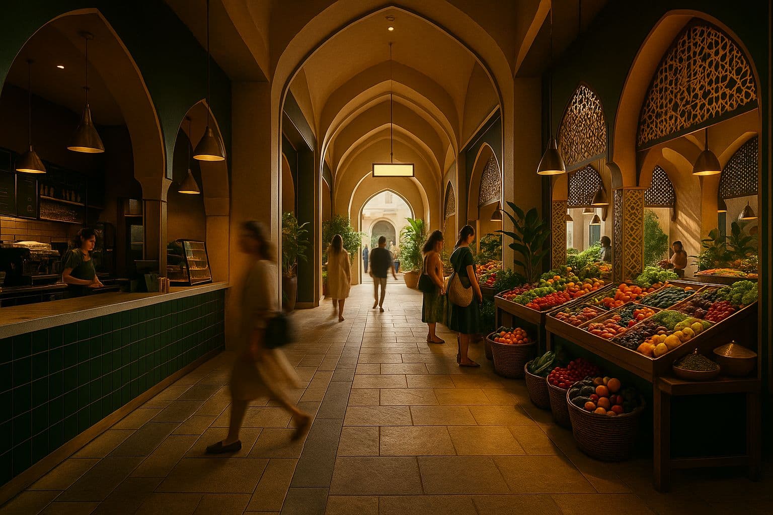 Eastern market interior and atmosphere