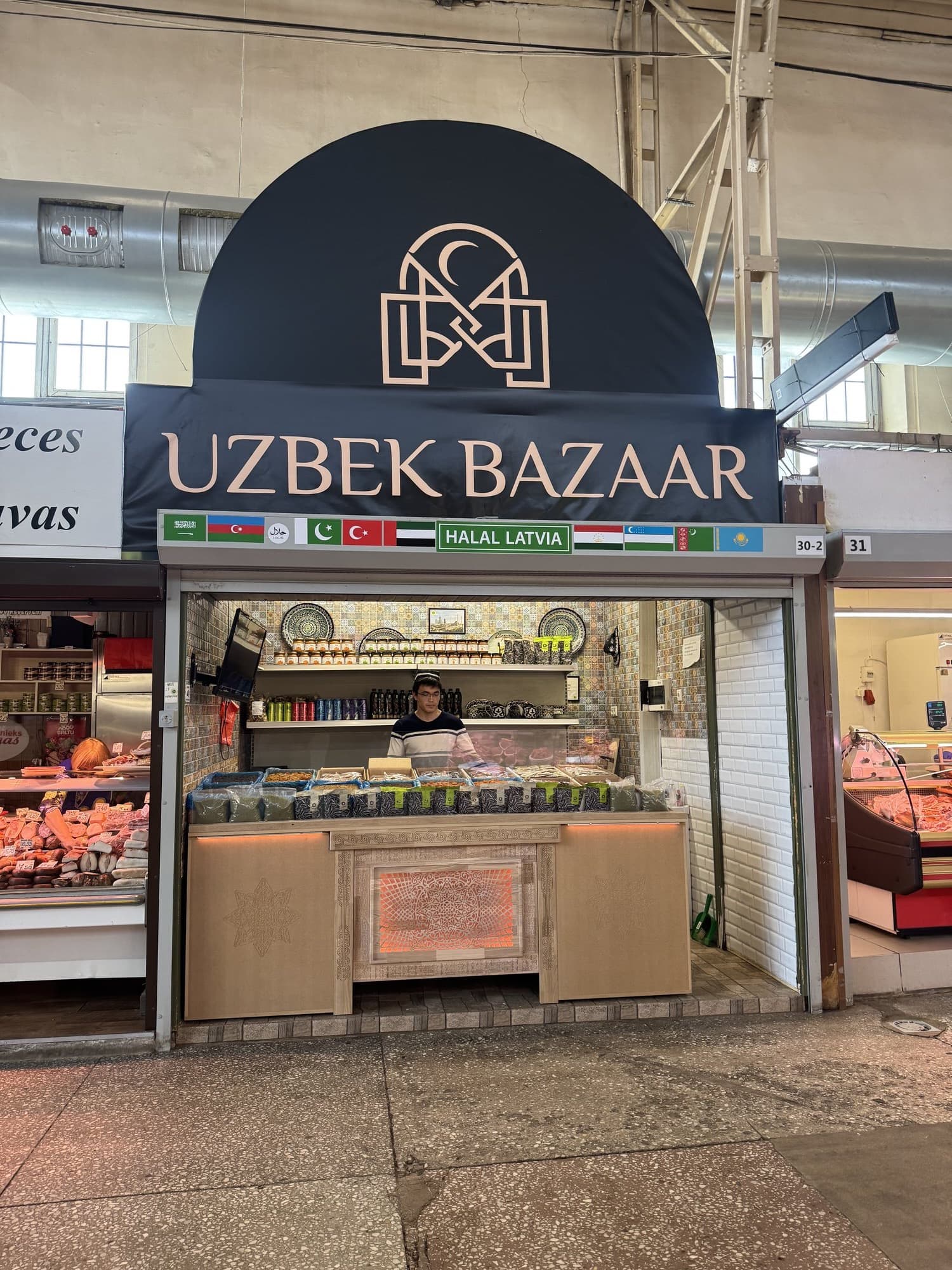 Riga Central Market exterior with Uzbek Bazaar pavilion entrance
